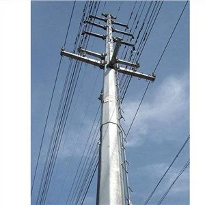 Poste de aço galvanizado para torre de comunicação